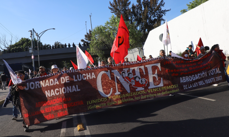 Protesta docente CNTE alista paro nacional 72 horas